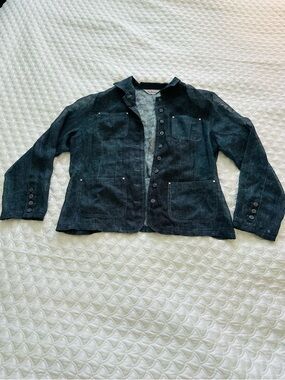 Japanese ✨Dark Denim Button-Front Women's Jacket